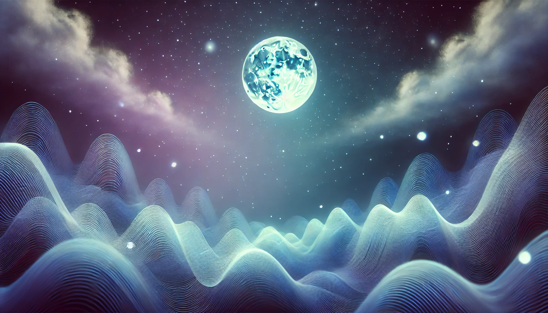 Eye-level view of a tranquil bedroom illuminated softly